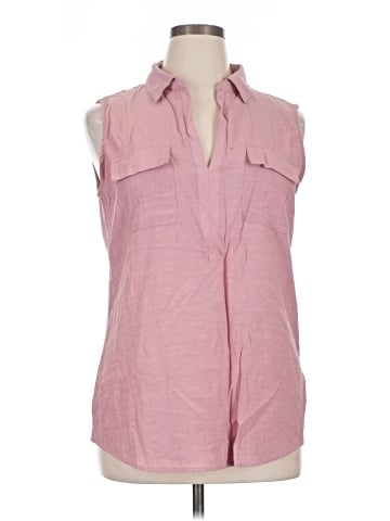 Notations Sleeveless Button-Down Shirt (view 1)