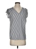 Adrianna Papell Silver Short Sleeve Top Size S - photo 1