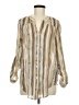 Zac & Rachel Stripes Ivory Long Sleeve Blouse Size M - photo 1