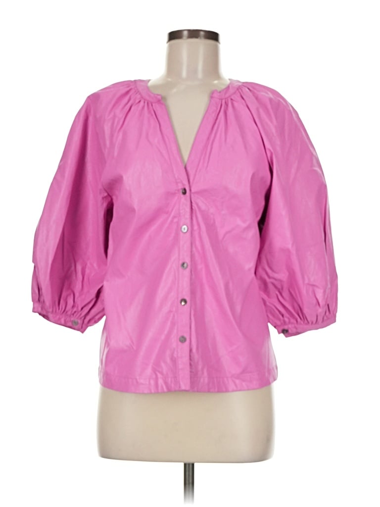 Pre-owned Karlie 3/4 Sleeve Button Down Shirt In Pink