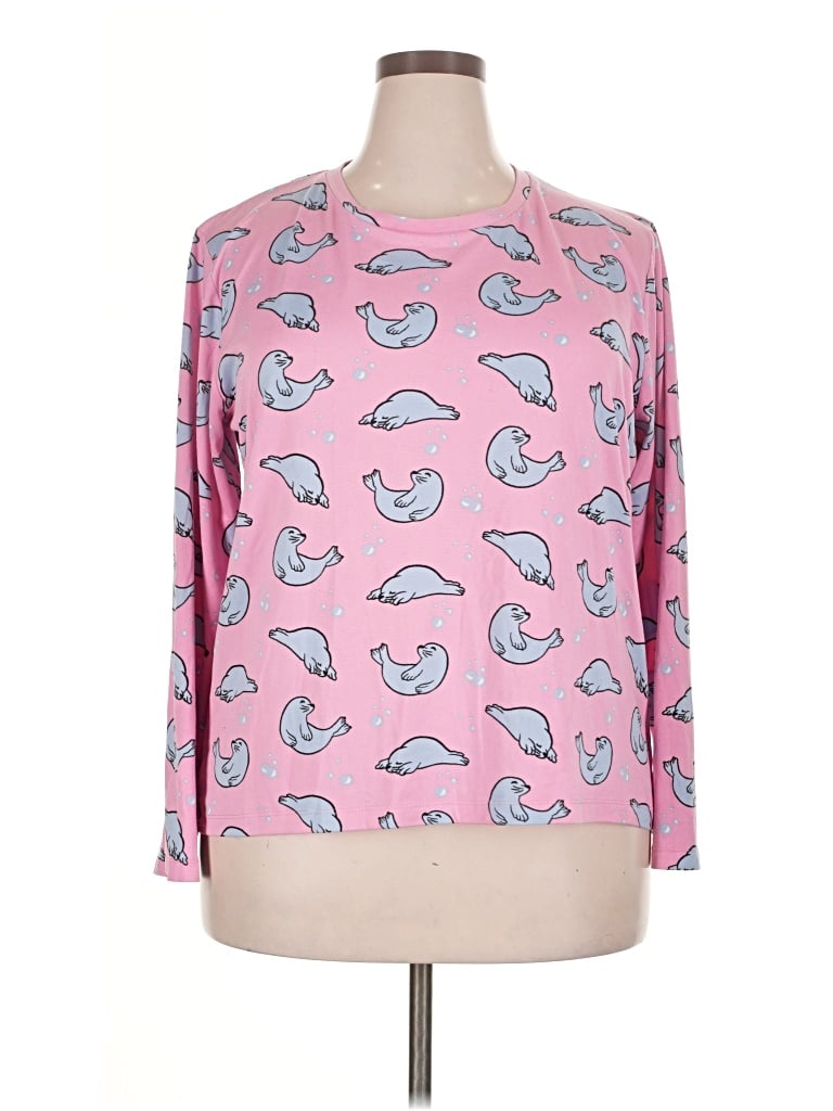 Pre-owned Assorted Brands Long Sleeve T-shirt In Pink