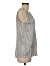 Ann Taylor 100% Polyester Silver Sleeveless Blouse Size M - photo 4