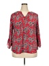 Faded Glory 100% Polyester Red 3/4 Sleeve Blouse Size XXL - photo 1