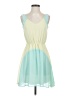 Solemio 100% Polyester Color Block Green Casual Dress Size S - photo 1