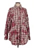 Talula Plaid Burgundy Long Sleeve Button-Down Shirt Size S - photo 1