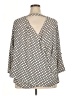 Pleione 100% Polyester Polka Dots Gray 3/4 Sleeve Blouse Size 1X - photo 2