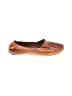 Chocolat Blu 100% Leather Solid Brown Orange Flats Size 8 - photo 1