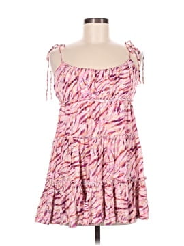 open lace back dress Skylar + Madison Pink/Orange/Green Floral Button Bodice Ruffle Mini Dress-  Size L (sold out online)