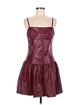 strapless open back dress Amanda Uprichard Bethany Skort Romper Red Leather / M main image 1