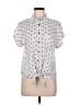 Kirra 100% Rayon Polka Dots White Short Sleeve Blouse Size L - photo 1