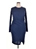ASOS 100% Polyester Solid Blue Cocktail Dress Size 16 - photo 1