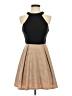 Teeze Me 100% Polyester Metallic Tan Cocktail Dress Size 3 - photo 1