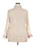 Zara 100% Polyloom Metallic Stripes Pink Ivory 3/4 Sleeve Blouse Size XXL - photo 2