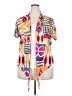 Chico's Color Block Orange Short Sleeve Blouse Size Lg (2) - photo 1