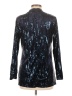 Silver 100% Polyester Blue Long Sleeve Blouse Size M - photo 2