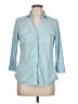 J. McLaughlin Blue 3/4 Sleeve Button-Down Shirt Size L - photo 1