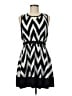 Neiman Marcus 100% Polyester Chevron-herringbone Gray Casual Dress Size M - photo 1