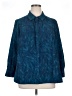Catherines 100% Polyester Paisley Teal Long Sleeve Blouse Size 1X (petite) - photo 1
