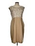 Connected Apparel Chevron-herringbone Graphic Tan Cocktail Dress Size 12 (petite) - photo 1