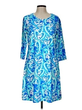 open lace back dress Blue Lattice Upf50+ Scalloped Sleeveless Dress - Blue - Size L main image 0