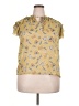 J by Joie 100% Polyester Yellow Short Sleeve Blouse Size XL - photo 1