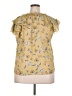 J by Joie 100% Polyester Yellow Short Sleeve Blouse Size XL - photo 2