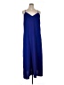 Connected Apparel 100% Polyester Solid Blue Casual Dress Size 16 - photo 1