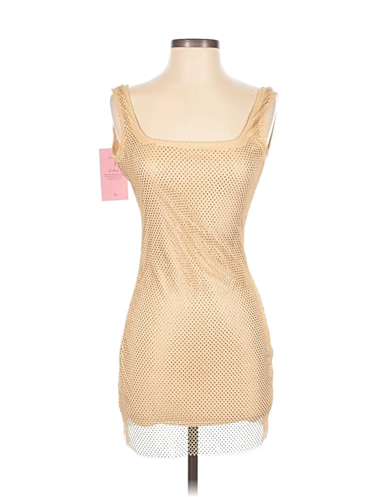 Pre-owned Assorted Brands Cocktail Dress In Tan