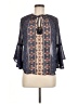 Jolt 100% Polyester Blue 3/4 Sleeve Blouse Size M - photo 1