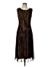 Connected Apparel Graphic Brown Cocktail Dress Size 10 - photo 1
