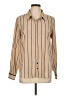 Tommy Hilfiger 100% Polyester Stripes Tan Long Sleeve Blouse Size L - photo 1