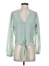 WAYF 100% Polyester Green 3/4 Sleeve Blouse Size S - photo 1