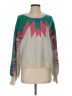 One Grey Day Print Green Pullover Sweater Size S - photo 1
