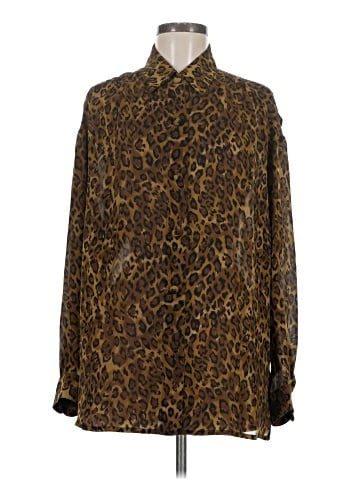 Anne Klein II Long Sleeve Silk Top (view 1)