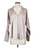 Maronie Metallic Silver Long Sleeve Blouse Size S - photo 1