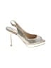 Jimmy Choo Metallic Silver Tan Heels Size EU 36 1/2 - photo 1