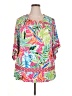 MULTIPLES Tropical Pink 3/4 Sleeve Blouse Size XL - photo 1