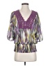 XOXO 100% Polyester Aztec Or Tribal Print Purple 3/4 Sleeve Blouse Size S - photo 1