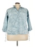 Millenium Paisley Blue 3/4 Sleeve Button-Down Shirt Size 24 - photo 1