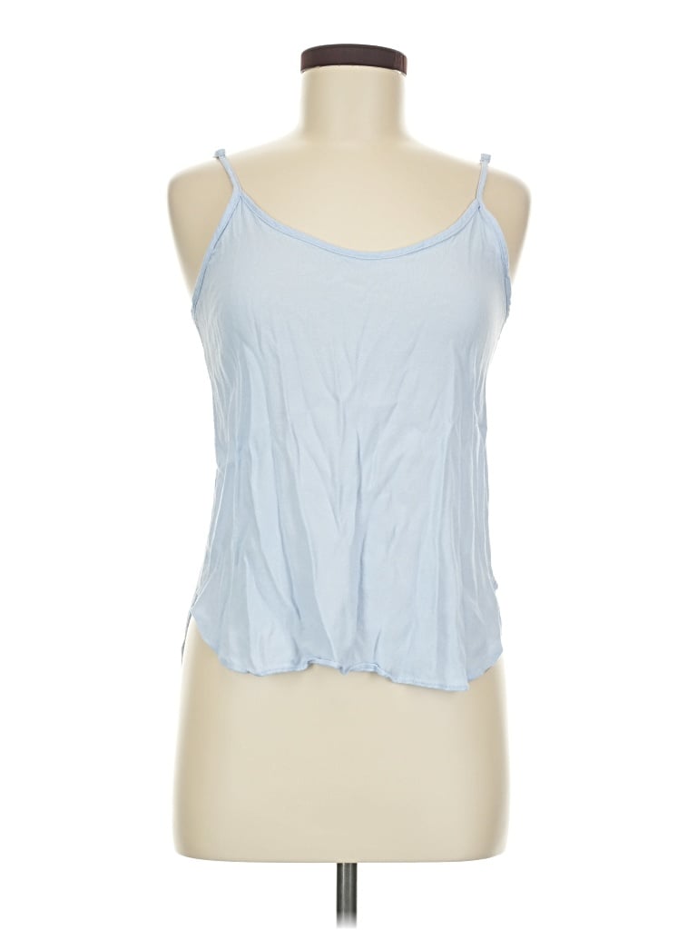 Pre-owned Olivaceous Sleeveless Top Blue Halter Neckline Tops