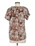 Unbranded 100% Polyester Floral Brown Silver Short Sleeve Blouse Size M - photo 2