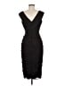 Tadashi 100% Silk Black Cocktail Dress Size 8 - photo 2