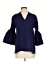 Ann Mashburn Blue 3/4 Sleeve Blouse Size S - photo 1