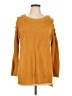 Questions 100% Acrylic Yellow Pullover Sweater Size L - photo 1