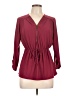 Style Burgundy Long Sleeve Blouse Size L - photo 1
