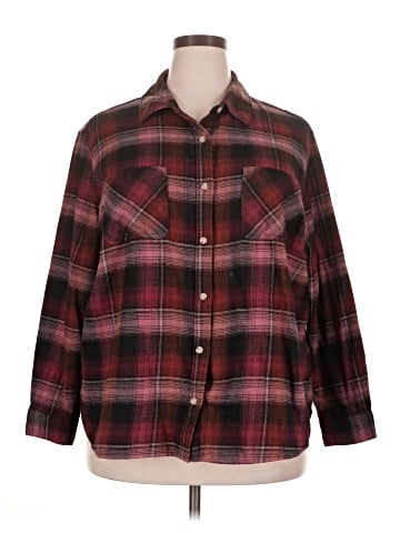 a.n.a. A New Approach 3/4 Sleeve Button-Down Shirt (view 1)