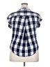 Jachs Girlfriend 100% Rayon Plaid Blue Short Sleeve Button-Down Shirt Size XXL - photo 2