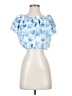 Flying Tomato Floral Blue Short Sleeve Blouse Size S - photo 1