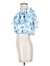 Flying Tomato Floral Blue Short Sleeve Blouse Size S - photo 5