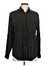 Laura Scott Houndstooth Black Long Sleeve Button-Down Shirt Size M - photo 1